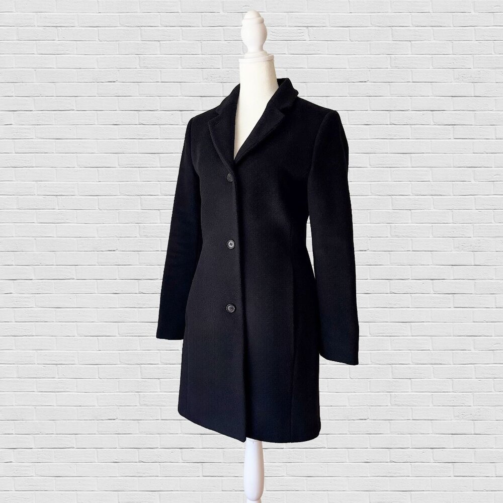 Wilfred Long Black Wool Coat